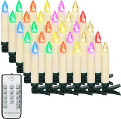 YUNSHENG Komplet 30 RGB LED božičnih svečk na baterije