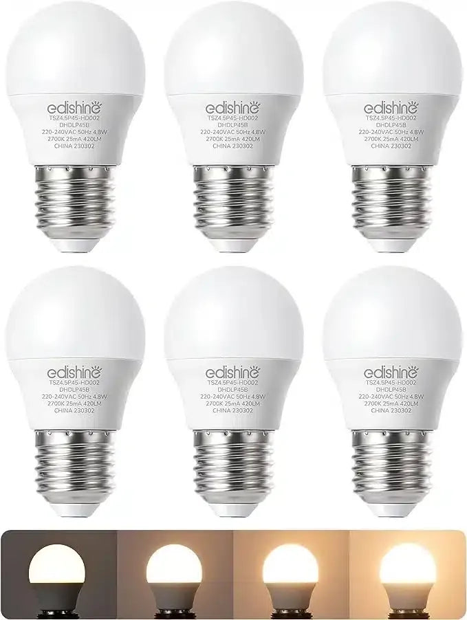 EDISHINE E27 LED Žarnice Toplo Bele, 6 Kosov