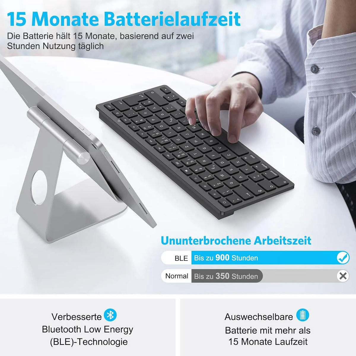 Emetok Brezžična Bluetooth Tipkovnica za iPad in iPhone