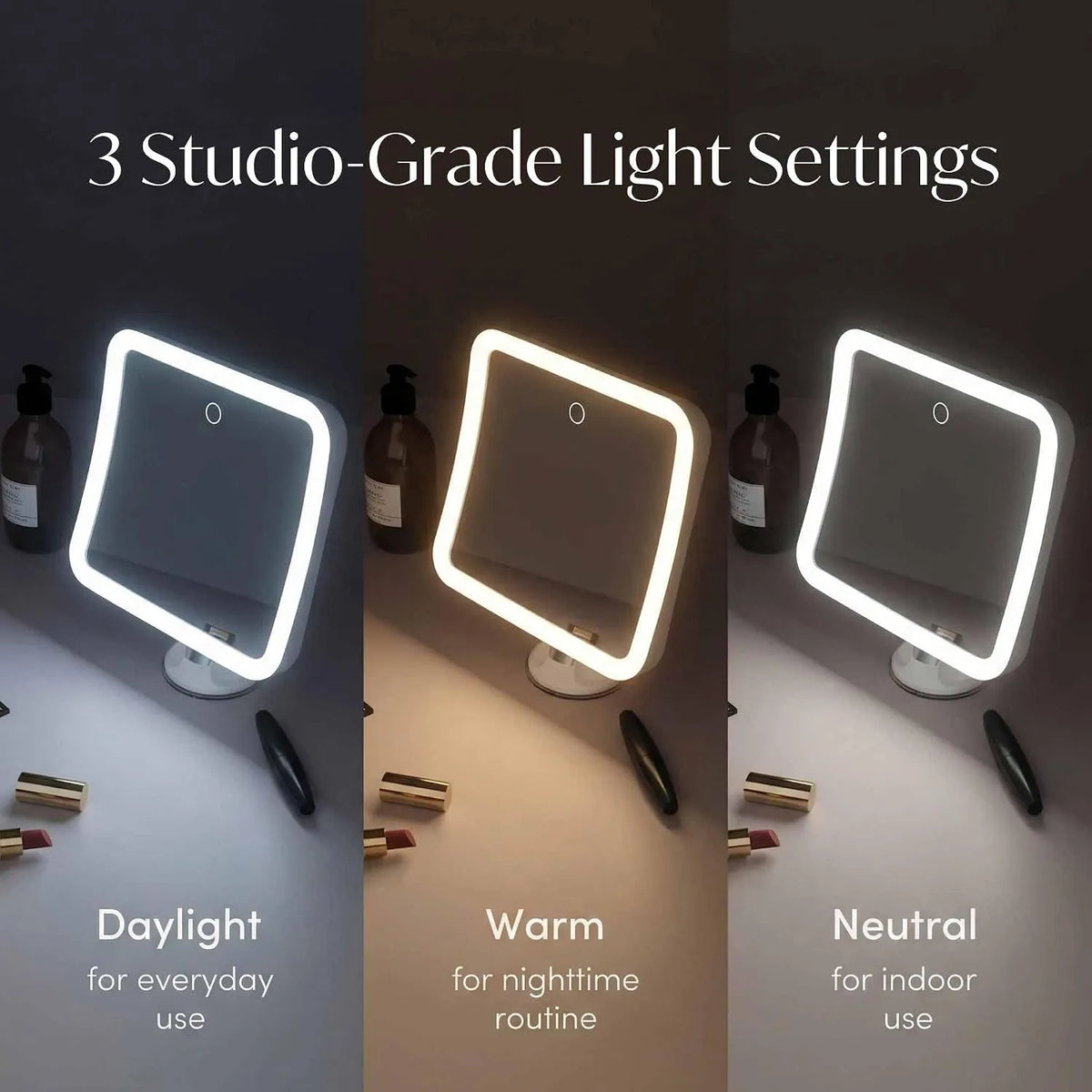 Fancii Povečevalno Kozmetično Ogledalo z LED Osvetlitvijo 13,2 cm 1 Kos