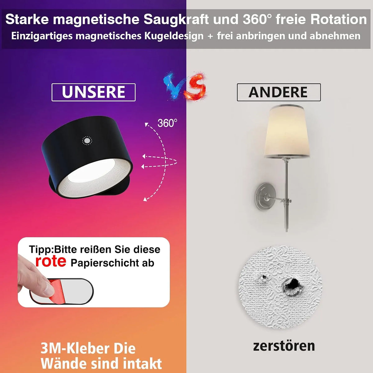 Feallive Notranja LED Stenska Svetilka 1 Kos