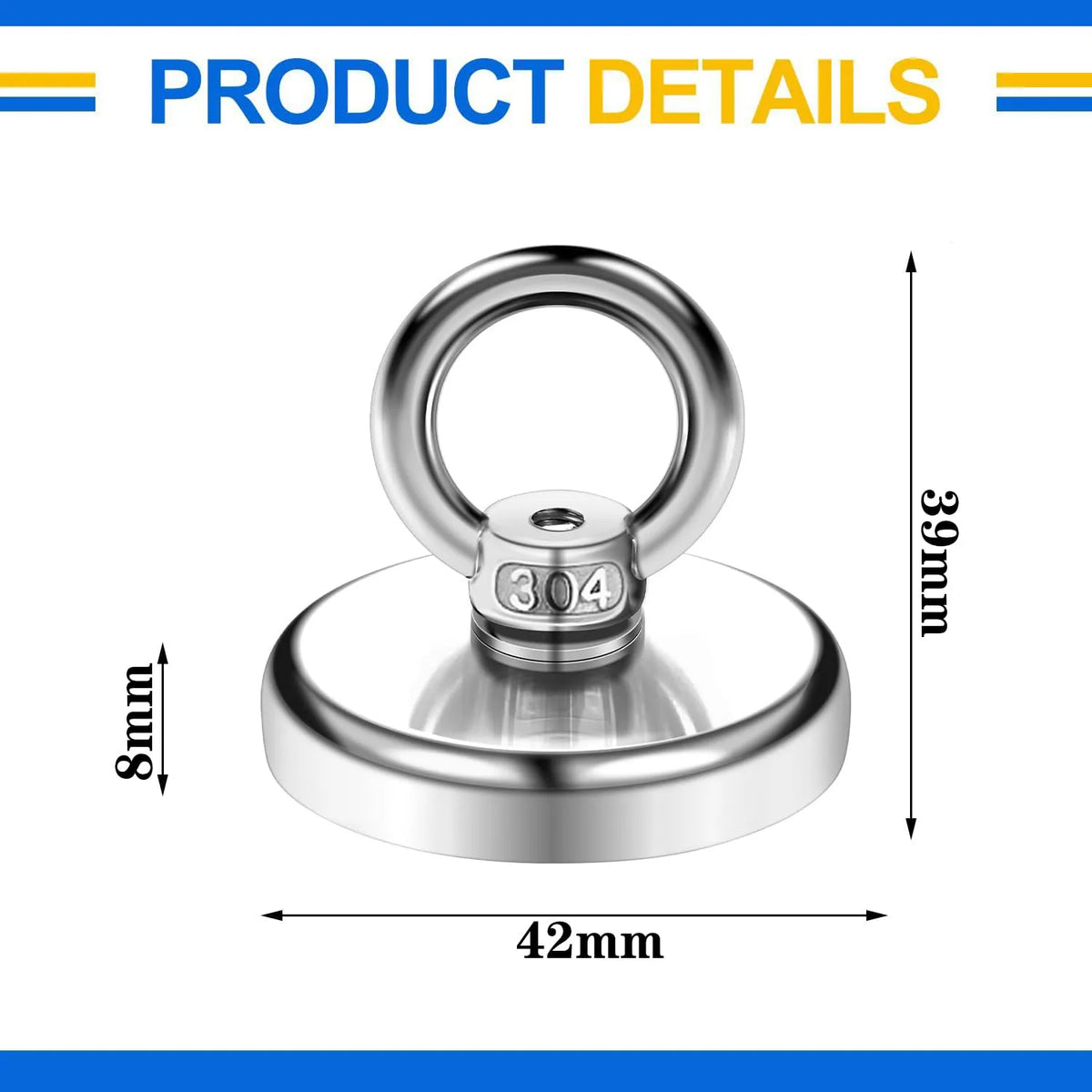 Fhintory Neodimijski Magneti z Obročem 42 mm 4 Kosi