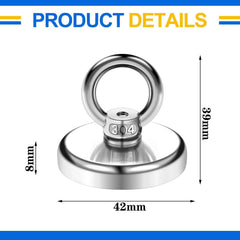 Fhintory Neodimijski Magneti z Obročem 42 mm 4 Kosi