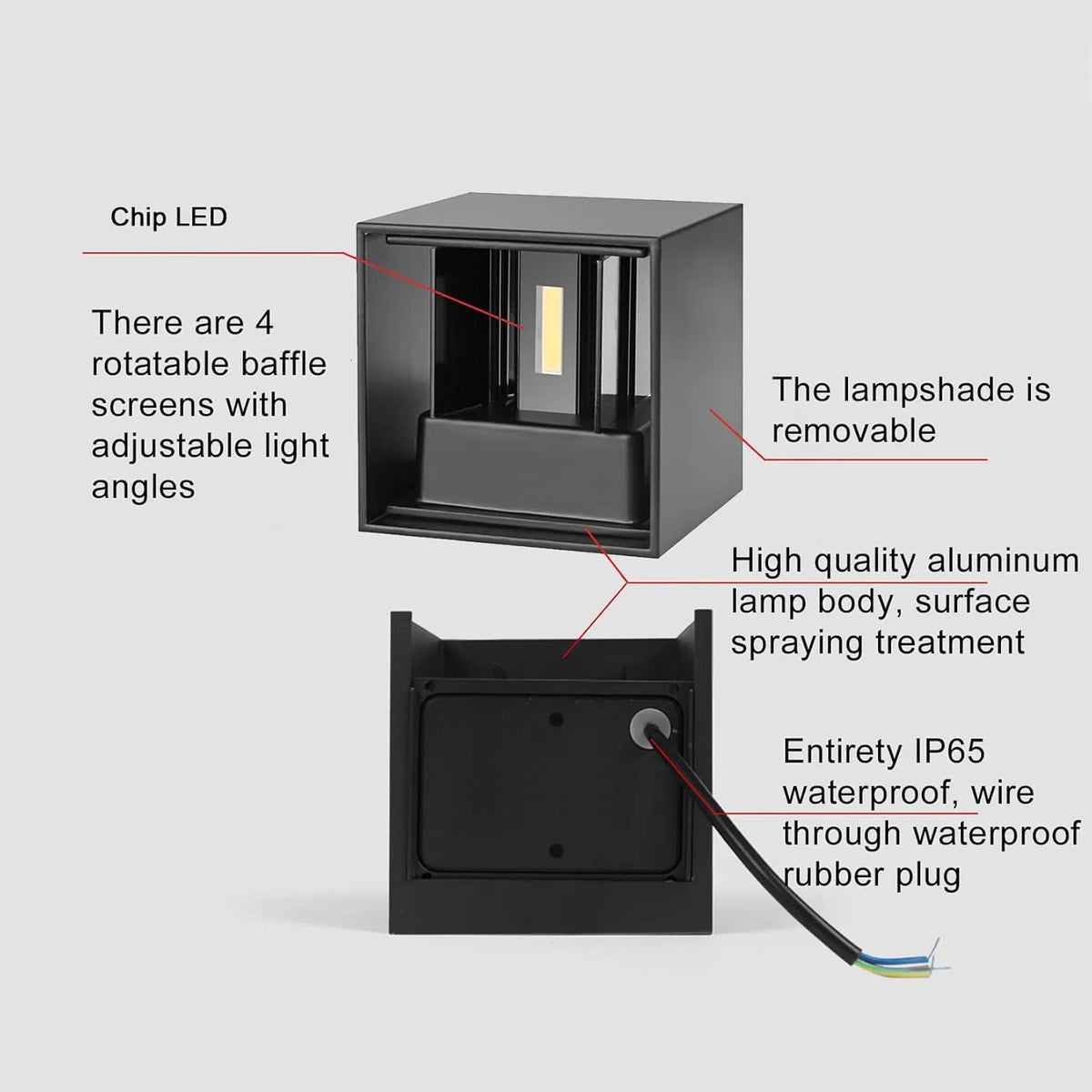 FPDS Zidna LED Svetilka 10 x 10 x 10 cm