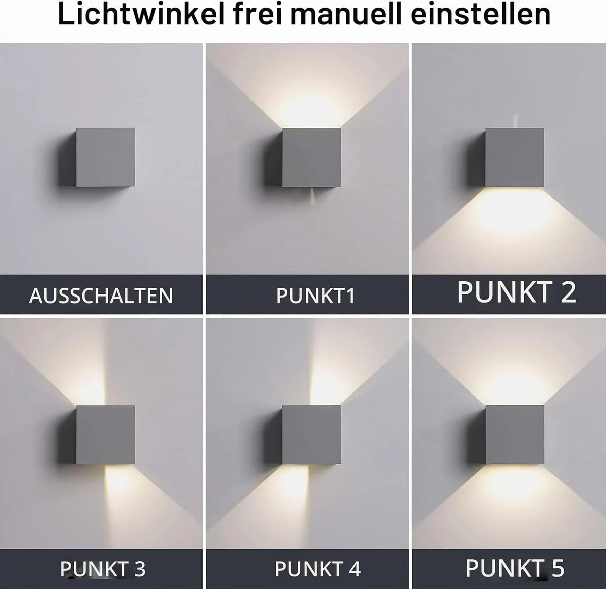 FPDS Zunanja LED Stenska Svetilka 10 x 10 x 10 cm 2 Kosa