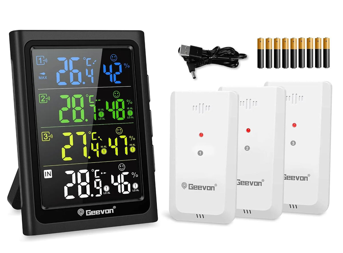 Geevon Notranji In Zunanji Termometer Higrometer S 3 Senzorji