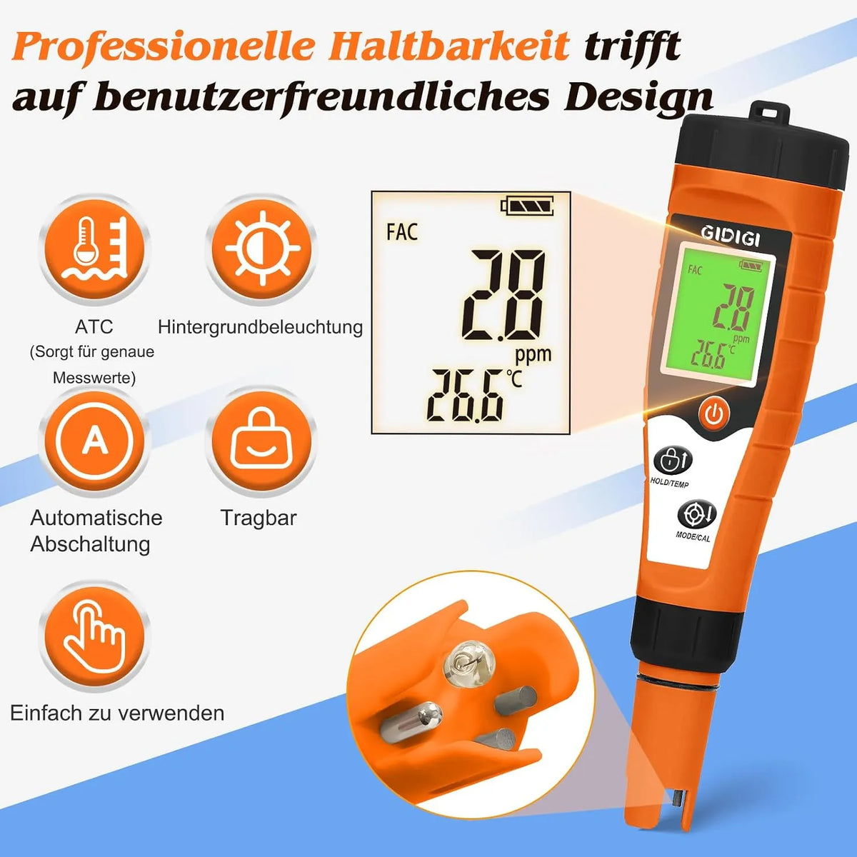 GIDIGI Digitalni Merilec Vode 7 v 1 za Bazen in Spa 1 Kos
