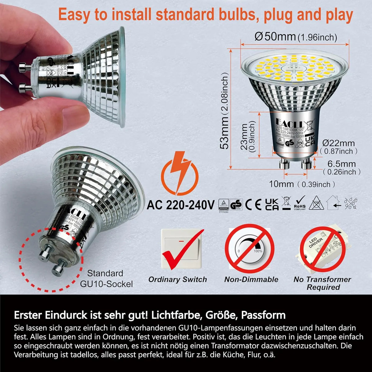 GU10 LED Sijalke 10 W