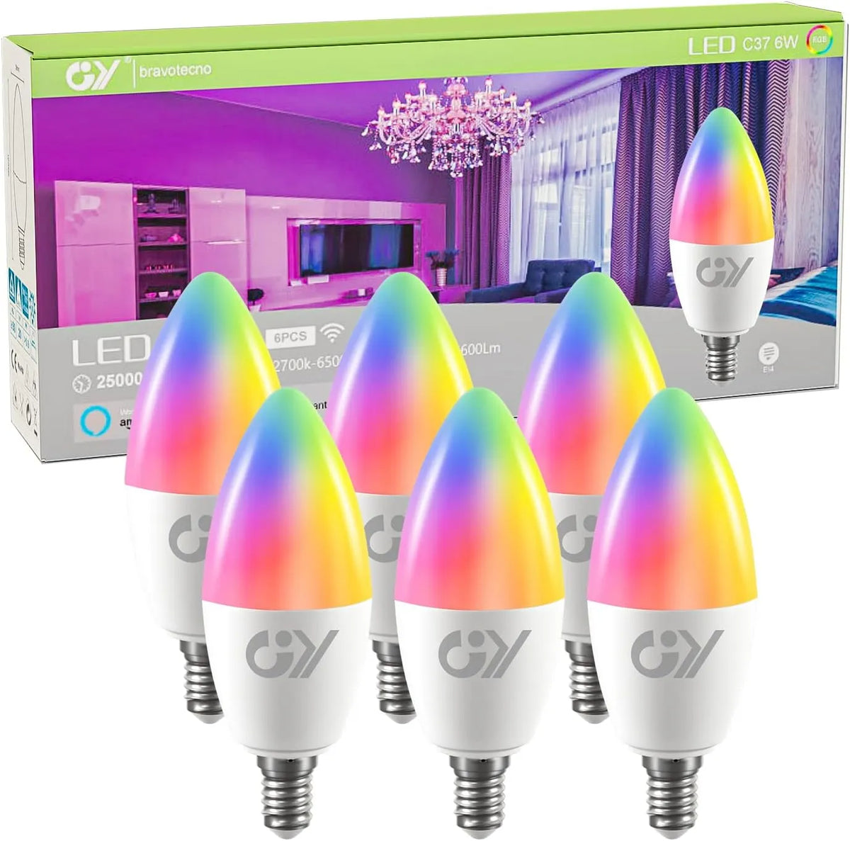 GY Pametna LED Sijalka E14 RGB 6 Kosov