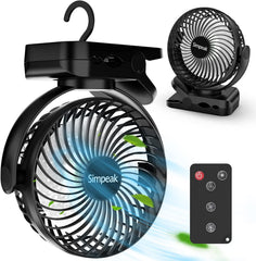 USB Namizni Ventilator za Kampiranje s Sponko