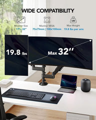 HUANUO Dvojno Namizno Držalo za Monitorje 33–81 cm