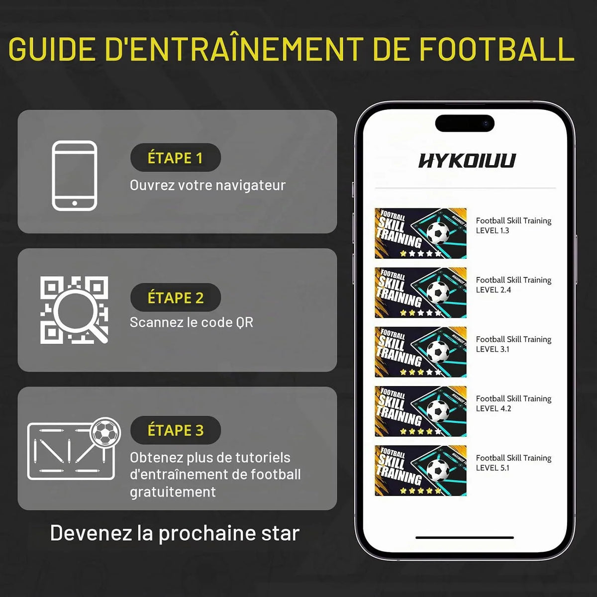 HYKOIUU Nogometna Podloga za Trening 90 x 60 cm