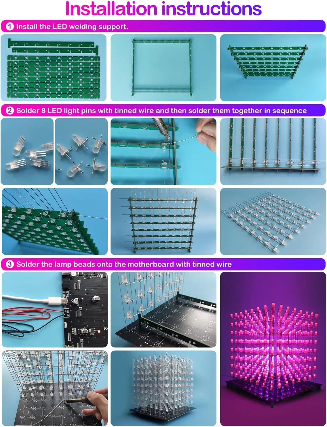 iCubeSmart DIY LED Kocka Komplet 18 x 18.5 x 19 cm