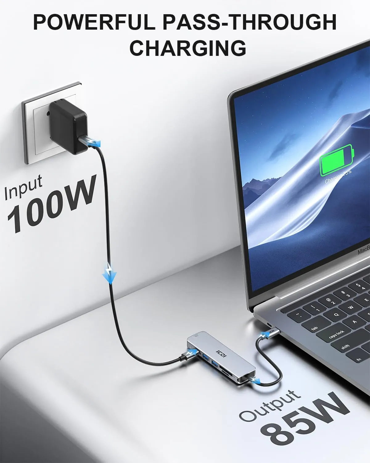 ICZI USB C Hub Razdelilnik 6v1 1 Kos