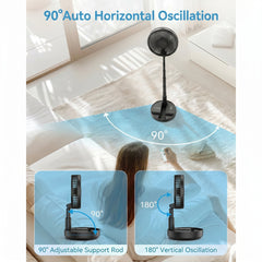 PRIMEVOLVE Rotacijski polnilni USB ventilator z daljincem