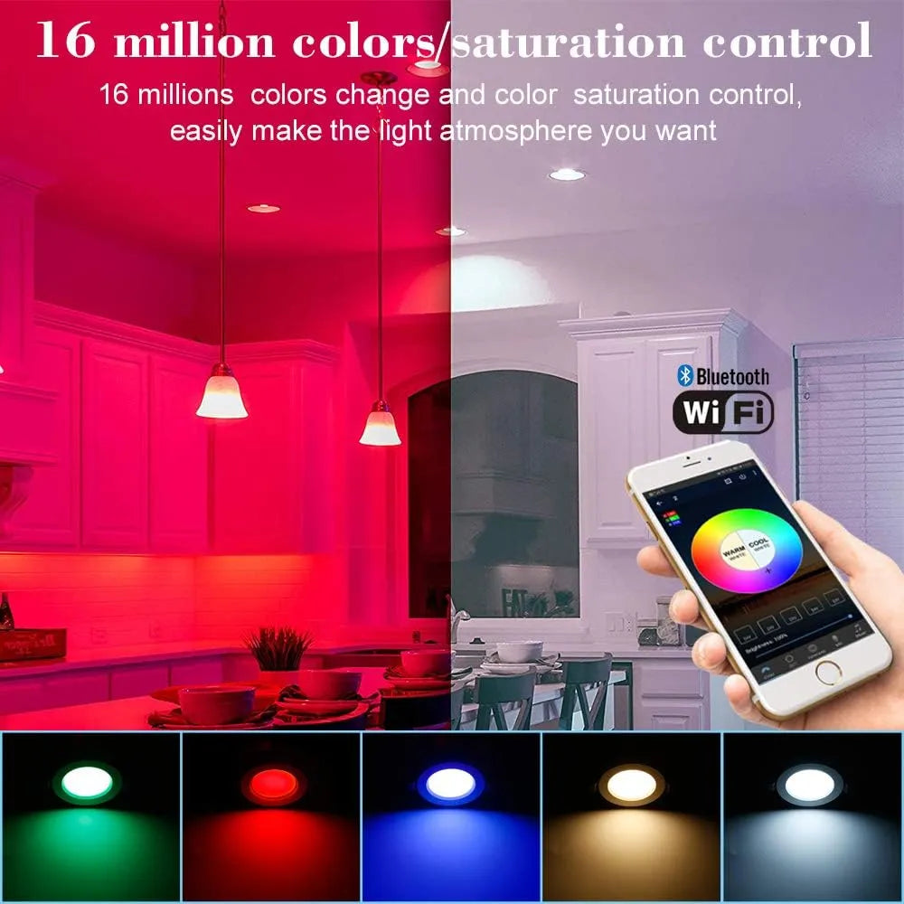 INDARUN Vgradne LED Luči WiFi 9W RGBCW 4 Kosi