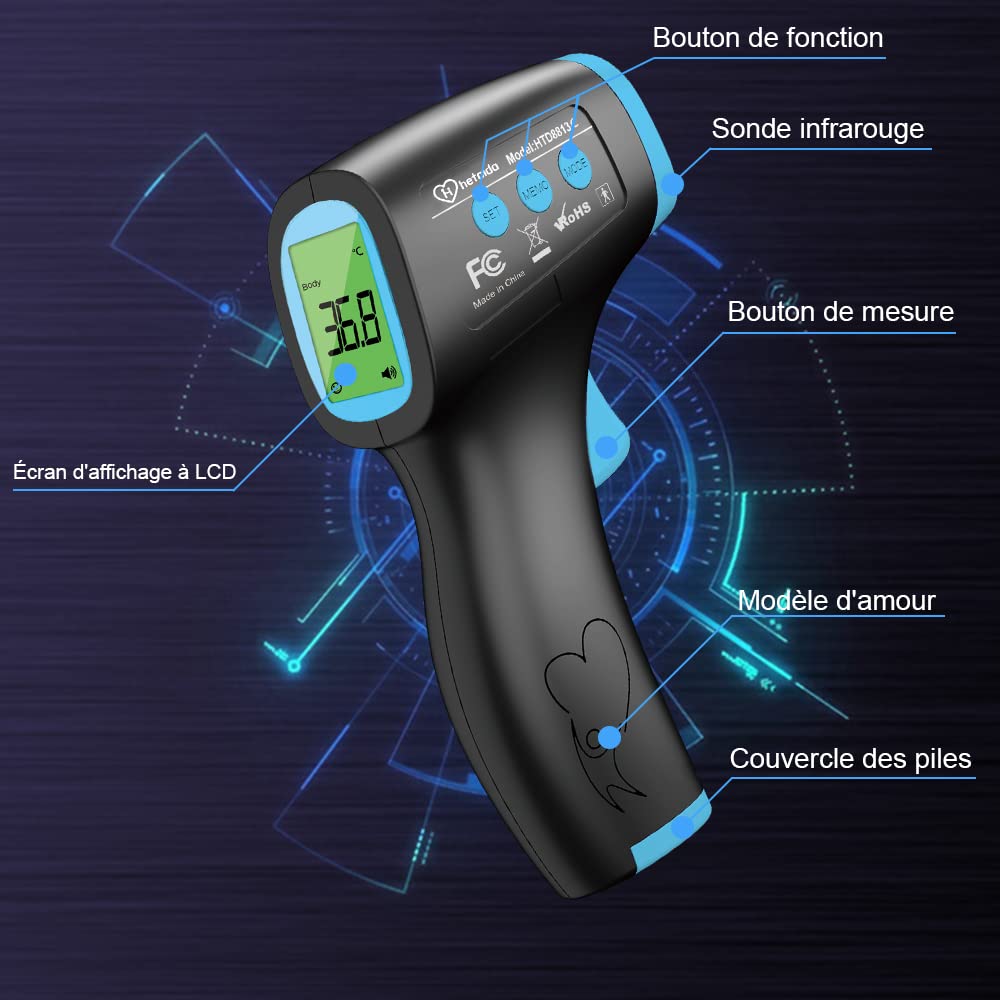 Infrardeči Brezkontaktni Digitalni Čelni Termometer 15.7 cm