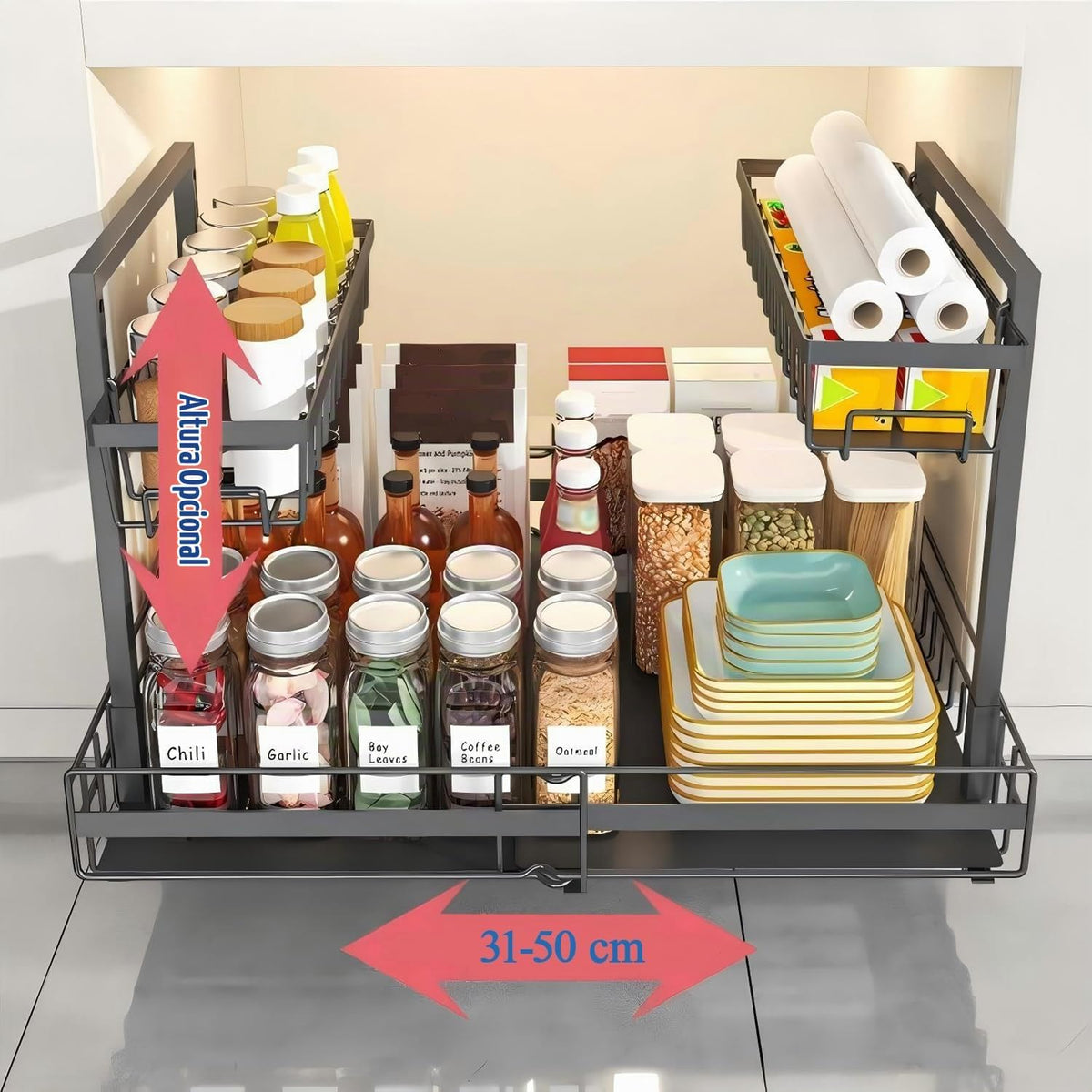 Izvlečni Organizator za Pod Umivalnik 31-50 x 39 x 37.5 cm