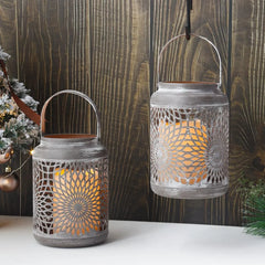 JHY DESIGN Kovinski Svečniki z LED Svečami 2 Kosa