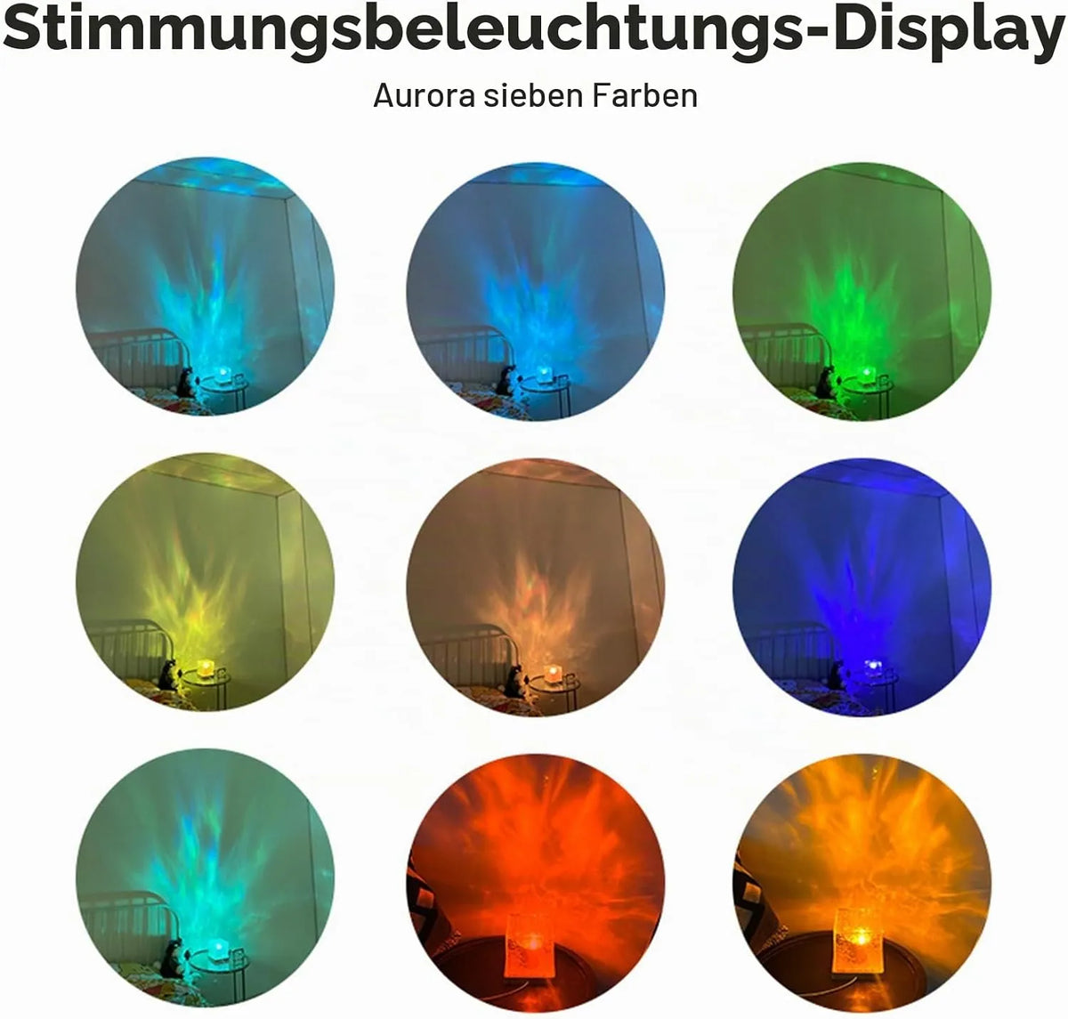 Jingying LED Nočna Svetilka z Učinkom Vodnih Valov 8 x 8 x 8 cm