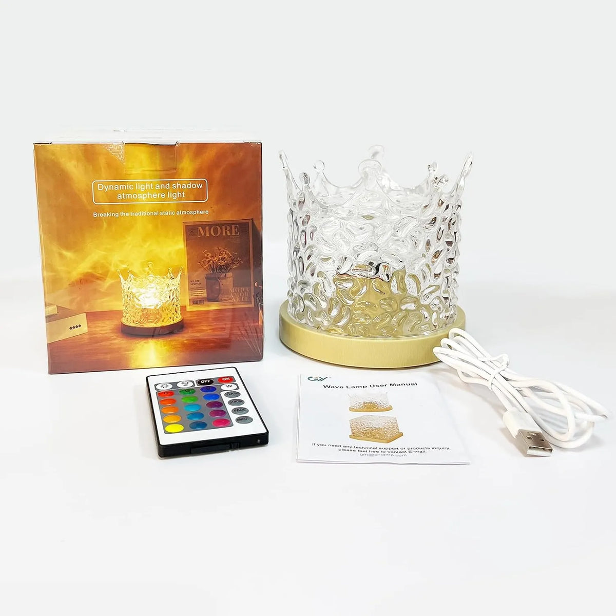 Jingying LED Nočna Svetilka z Učinkom Vodnih Valov 8 x 8 x 8 cm