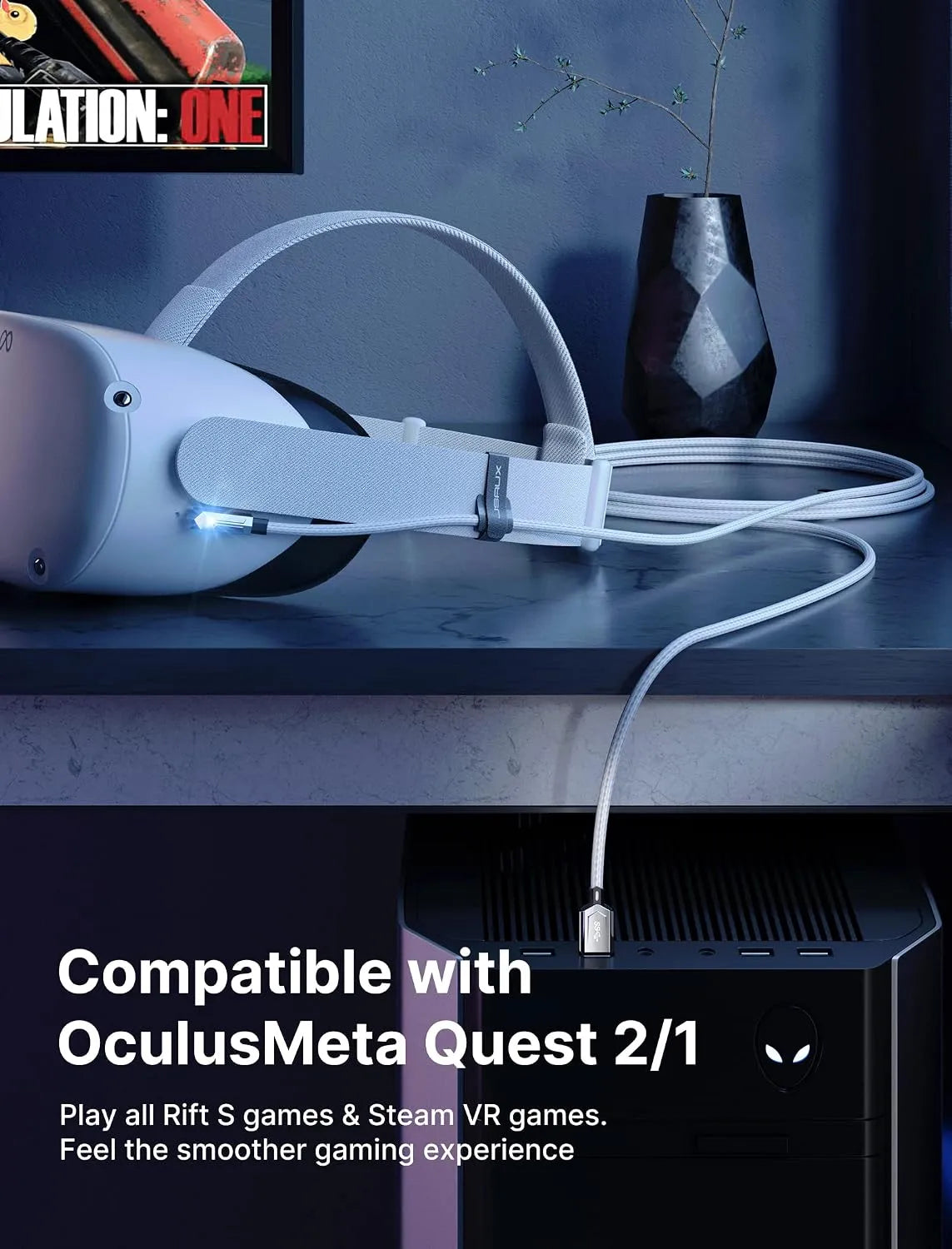 JSAUX Povezovalni Kabel za VR Očala 5 m