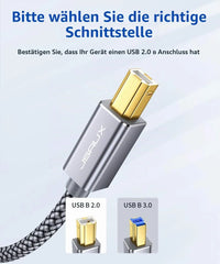 JSAUX USB Kabel za Tiskalnik 200 cm