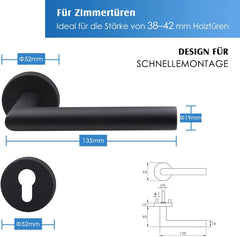 KARATINTL Kljuka za Notranja Vrata L Oblika 13.6 cm