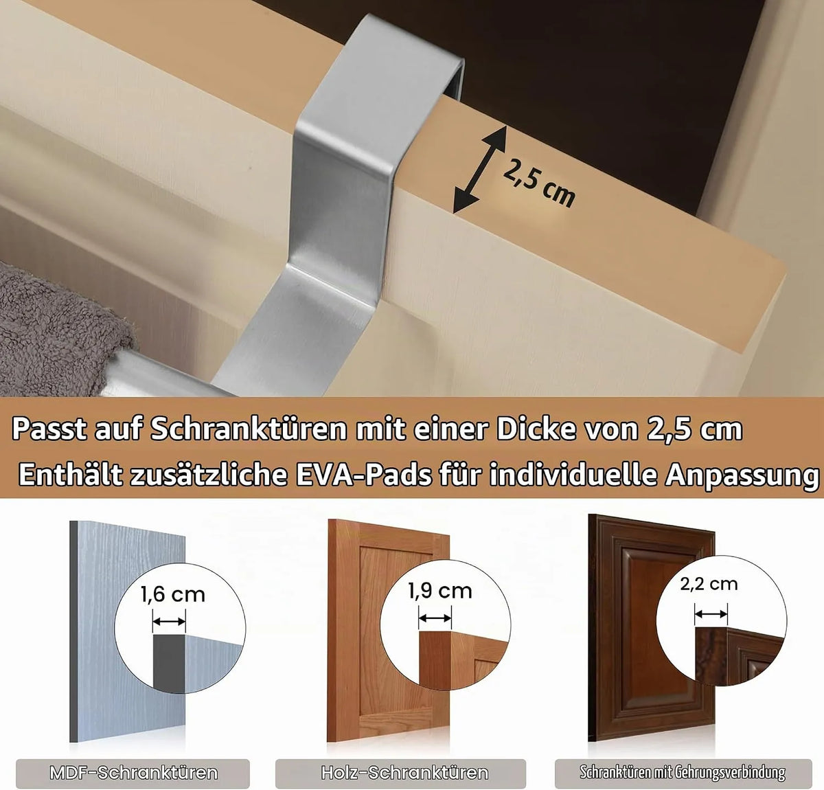 KES Obešalnik za Kuhinjske Krpe 26 cm 2 Kosa