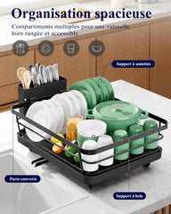 Kitsure Enonadstropno Odcejevalnik za Posodo s Držalom za Pribor 10x5x5 cm