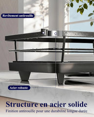Kitsure Enonadstropno Odcejevalnik za Posodo s Držalom za Pribor 10x5x5 cm