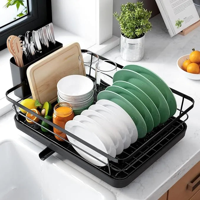 Kitsure Enonadstropno Odcejevalnik za Posodo s Držalom za Pribor 10x5x5 cm