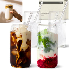 KIVY 4-delni Set Kozarcev s Slamicami 450 ml B0CVXZGDHY