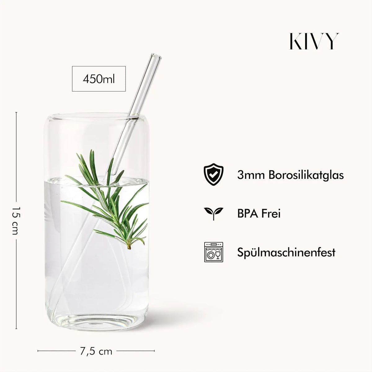 KIVY 4-delni Set Kozarcev s Slamicami 450 ml B0CVXZGDHY