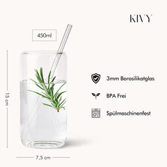 KIVY 4-delni Set Kozarcev s Slamicami 450 ml B0CVXZGDHY