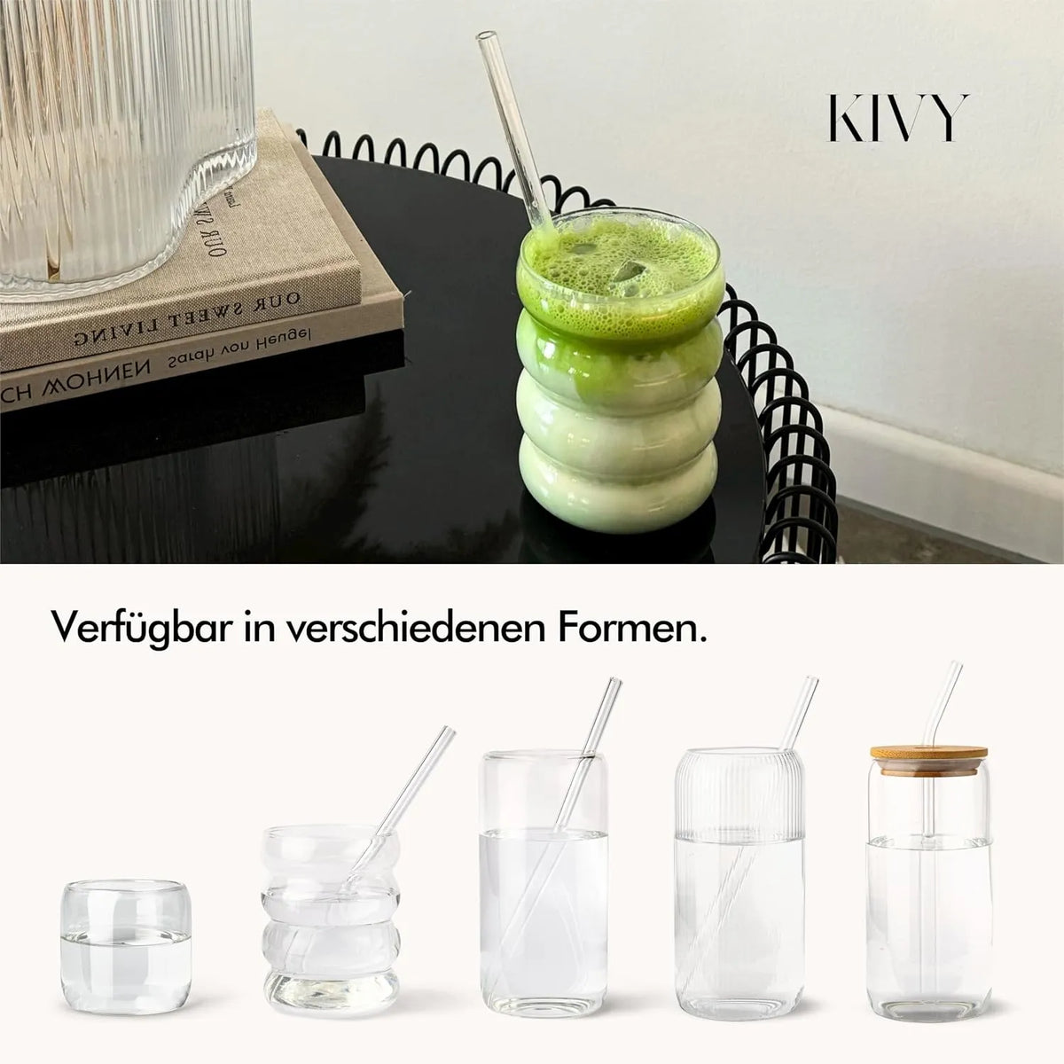 KIVY 4-delni Set Kozarcev s Slamicami 450 ml B0CVXZGDHY