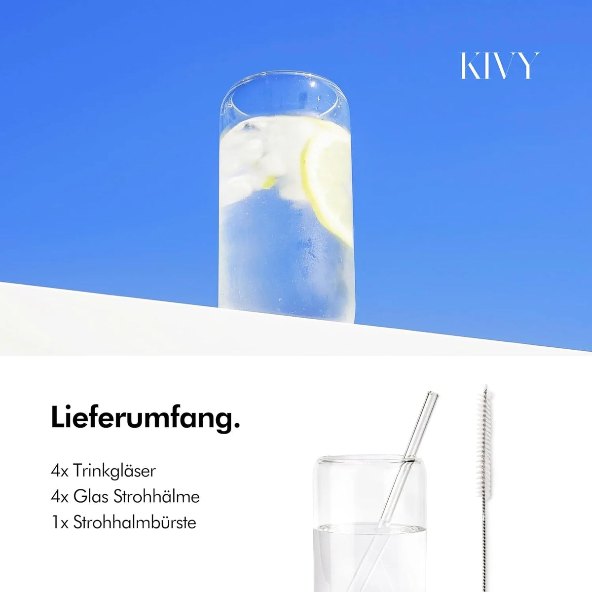 KIVY 4-delni Set Kozarcev s Slamicami 450 ml B0CVXZGDHY