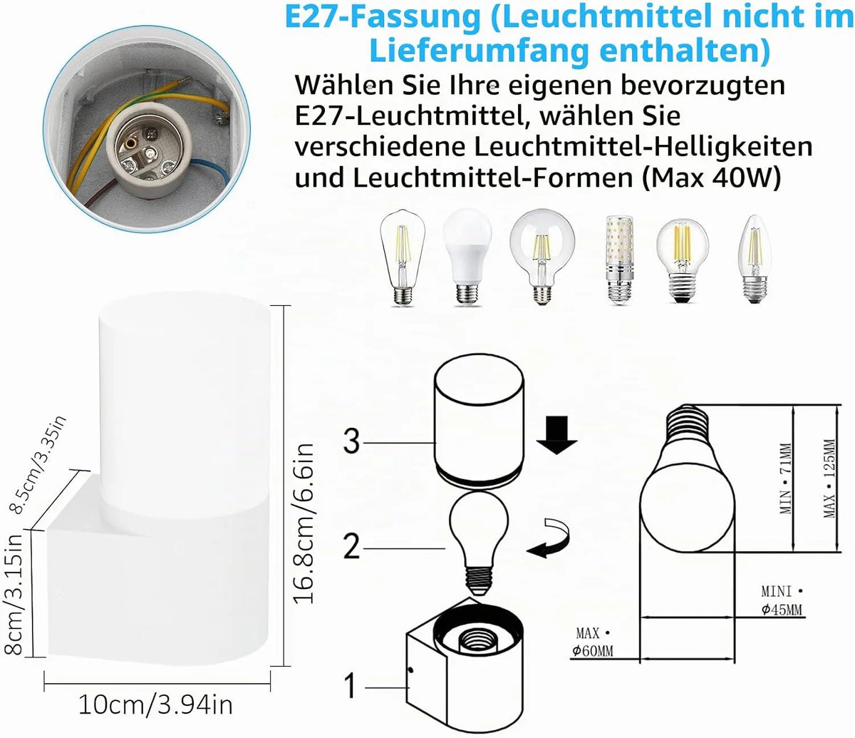 Klighten Zunanja Stenska Svetilka 2 Kosa