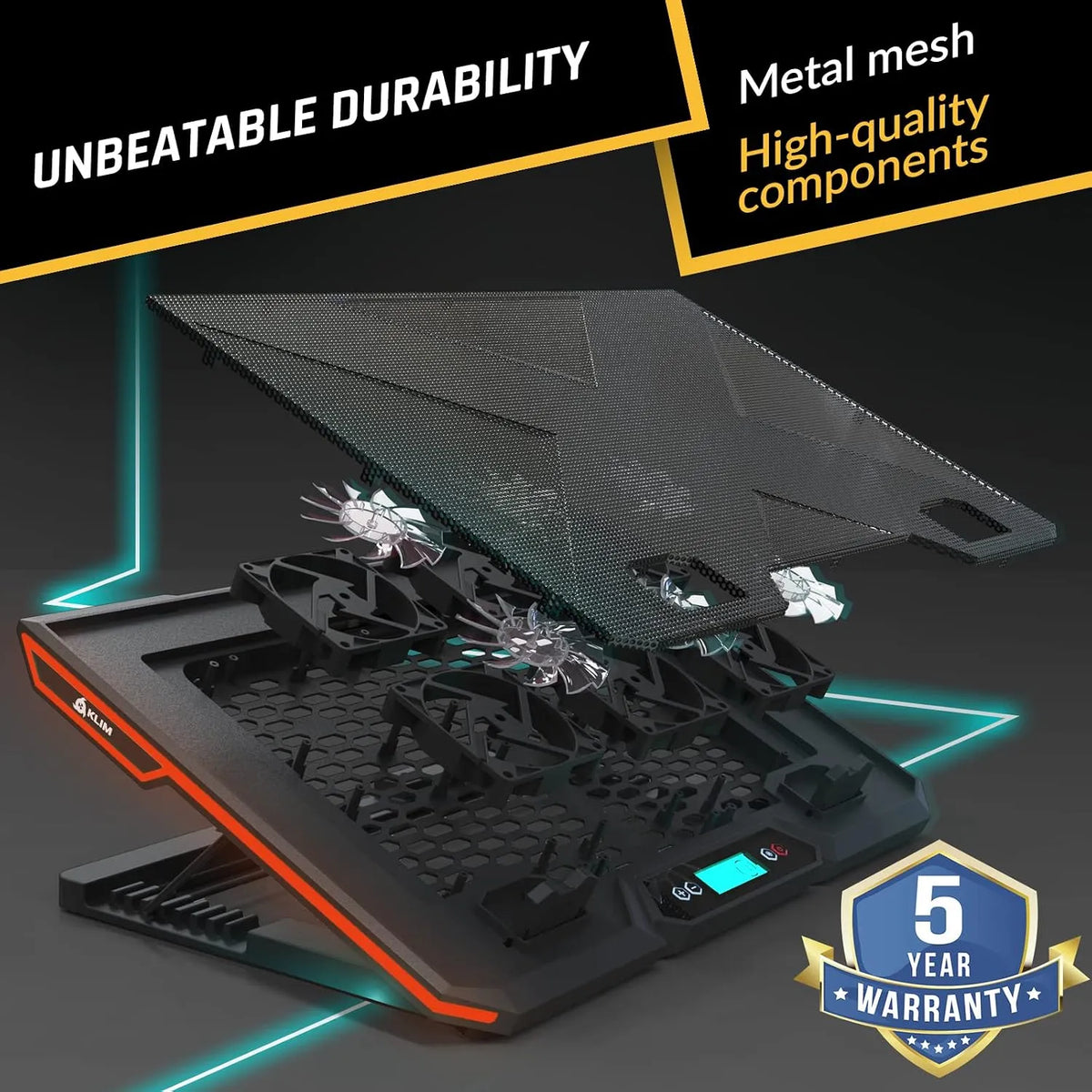 KLIM Hladilno Stojalo za Prenosnik z RGB Osvetlitvijo