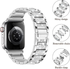 Kovinski Pas z Diamanti za Apple Watch