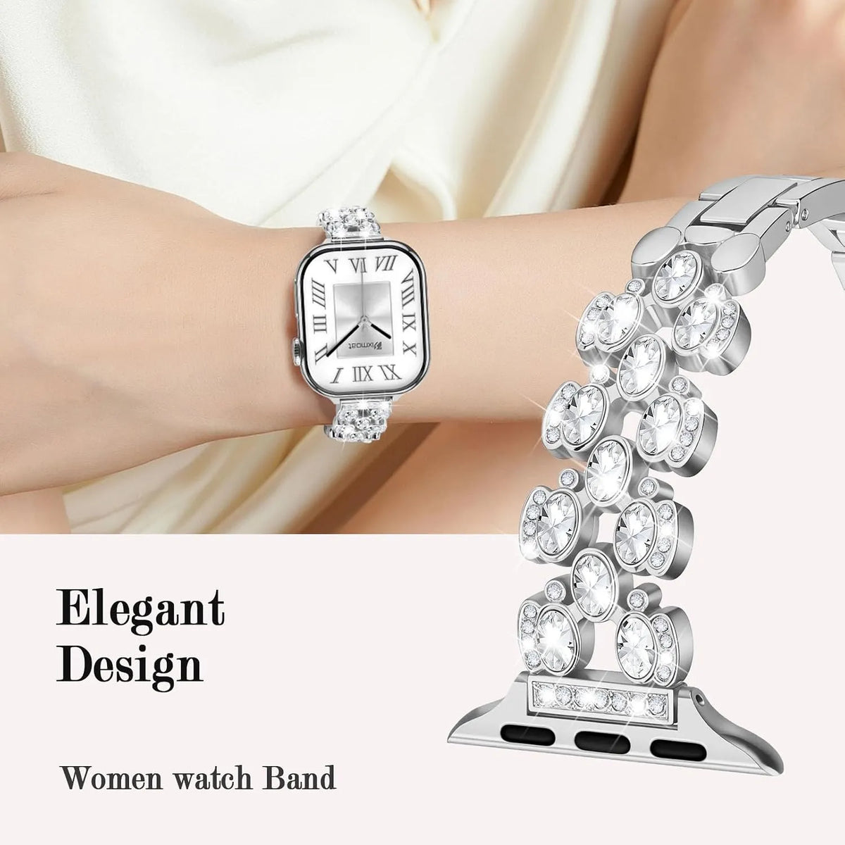 Kovinski Pašček za Apple Watch Ženski Zapestnica z Diamanti