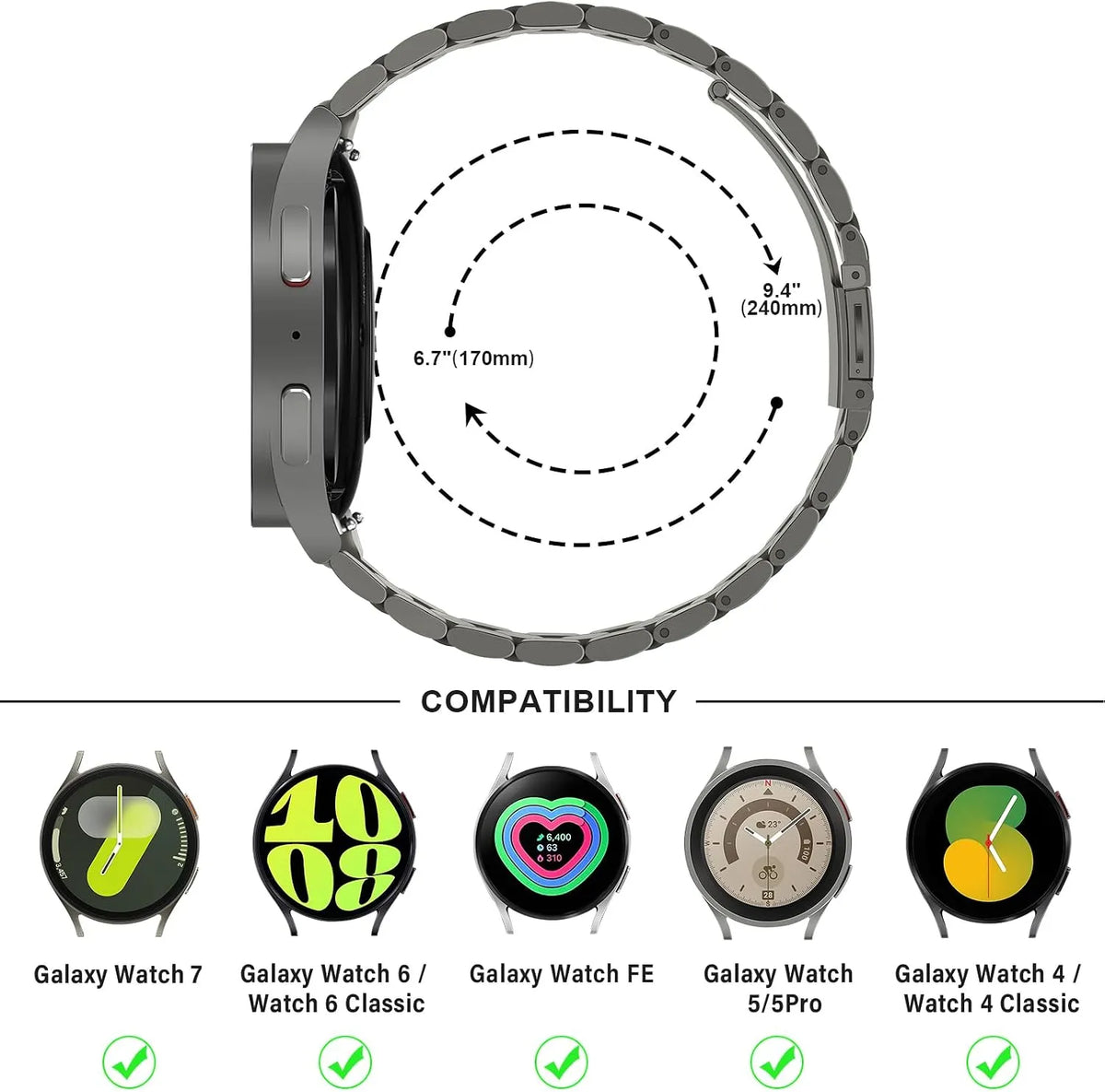 Kovinski Pašček za Samsung Galaxy Watch 7/6/5/4