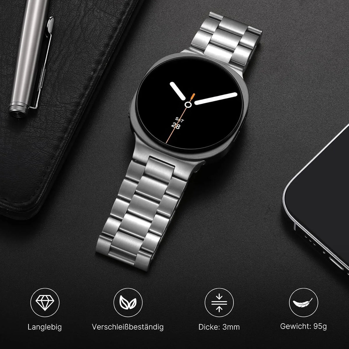 Kovinski Pašček za Samsung Galaxy Watch 9 / 8 / 8 Classic 40 mm / 44 mm