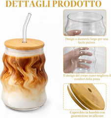 Kozarci z Valovitim Vzorcem 530 ml 2 Kosa