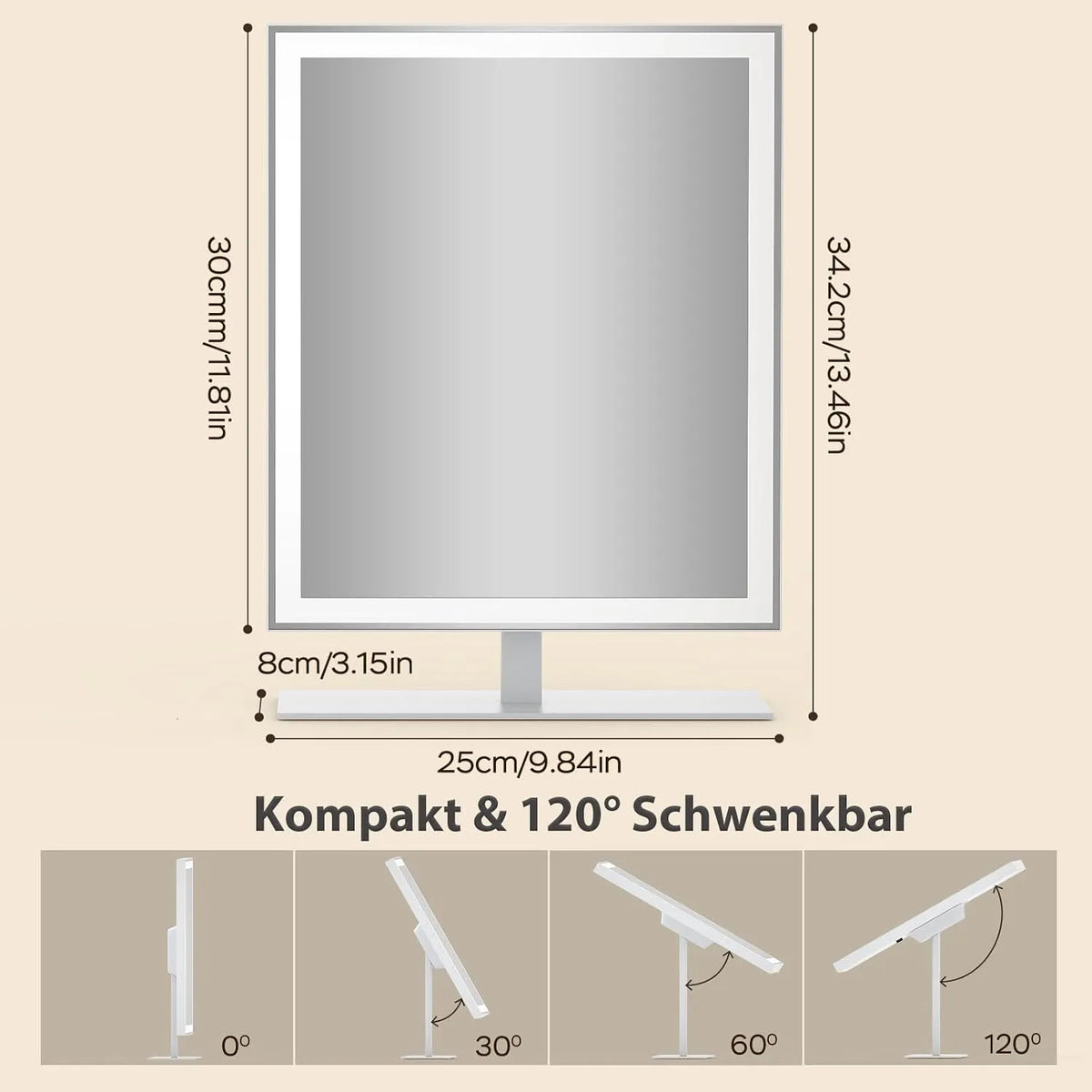 Kozmetično LED Ogledalo za Ličenje 34.2 x 25 cm