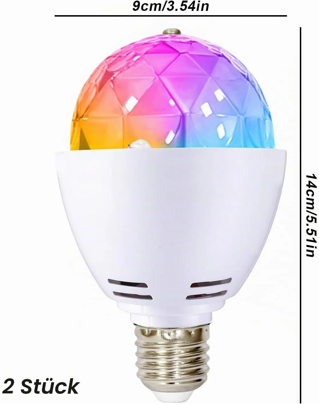 LED Disko Luč E27 3W RGB 360° 2 Kosa