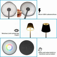 LED Namizna Svetilka RGB Zatemnilna Brezžična IP54 12 x 12 x 38 cm