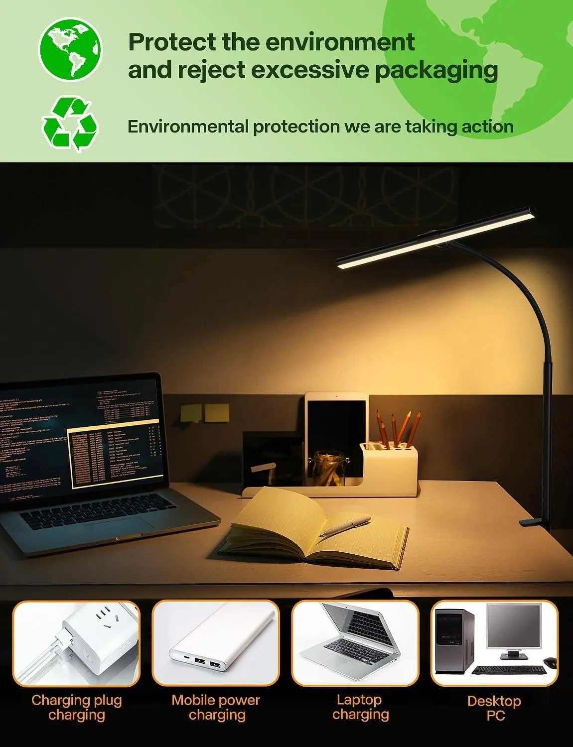 LED Namizna Svetilka s Sponko 43 cm