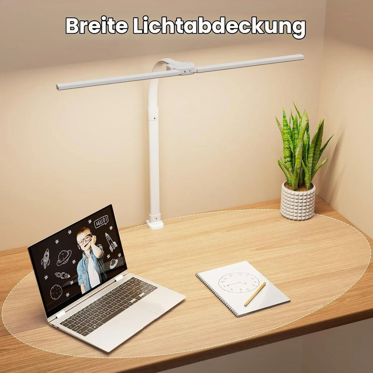 LED Namizna Svetilka z Dvojno Glavo 76 cm