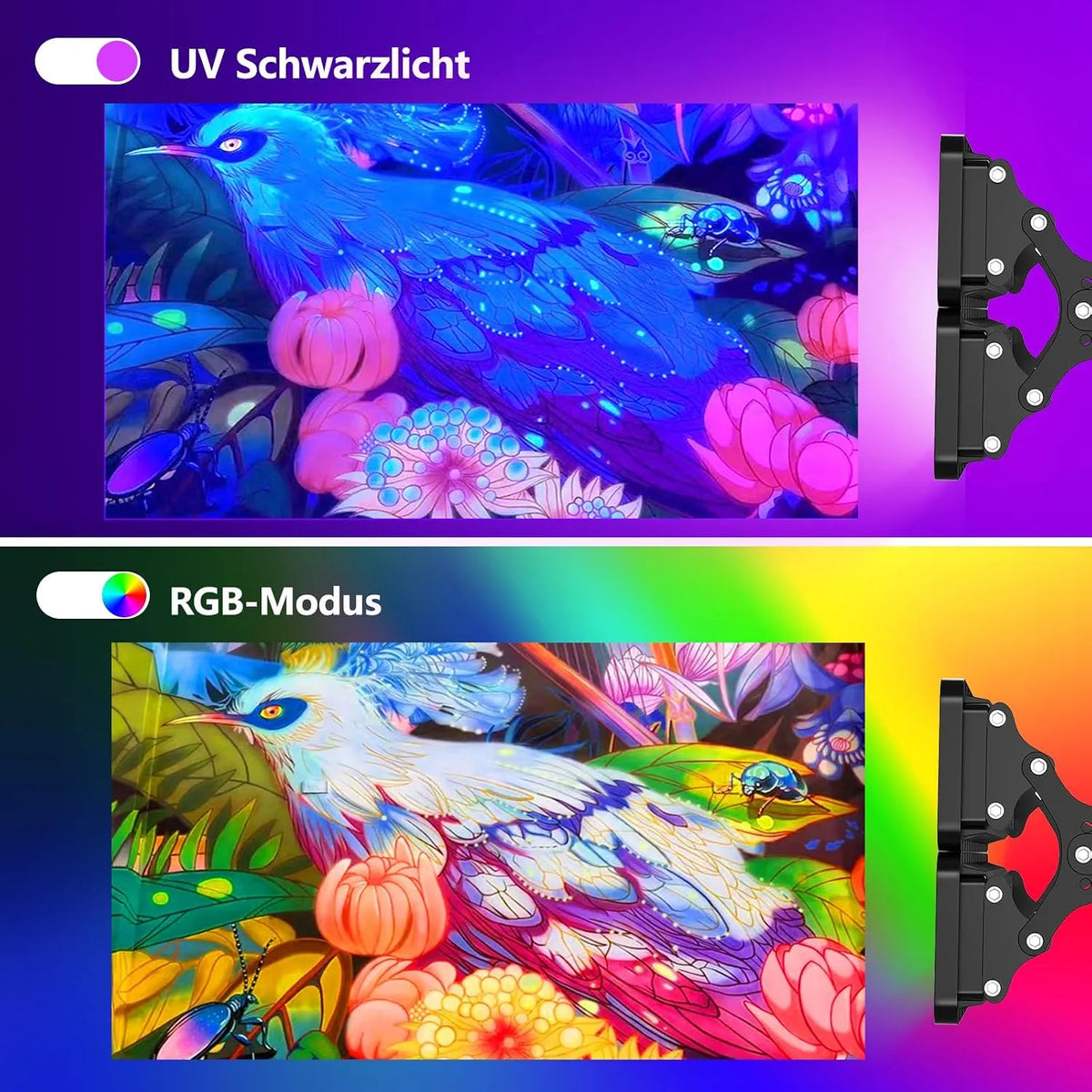 LED UV RGB Reflektor 28 x 13,5 x 5,4 cm 1 Kos